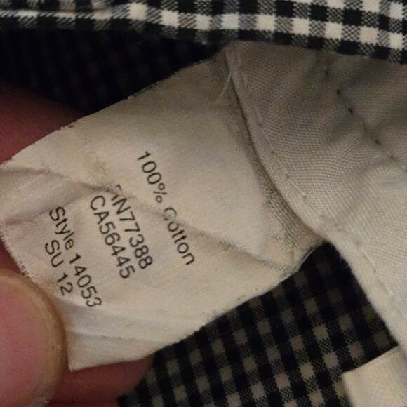 J. Crew Mens Size 33 Shorts Check Gingham Casual Chino Flat Front Black White - Picture 4 of 4